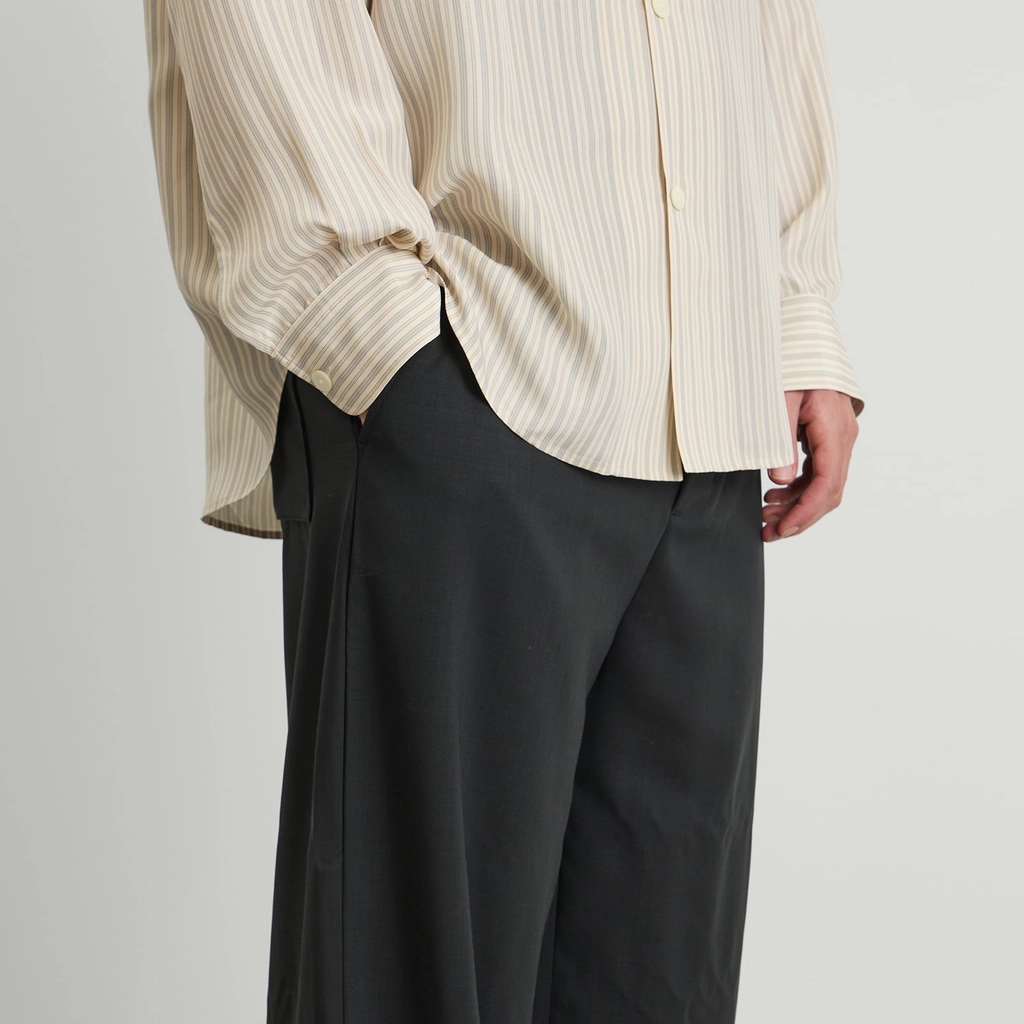 AMI Paris Men's Light Wool Twill Elastic Pants Anthracite